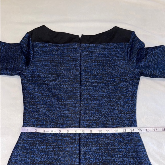 Le Chateau Blue and Black Sheath Mini Dress with Bateau Neckline - Picture 9 of 12